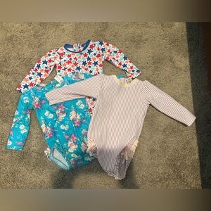 Ruffle Butts Kids Swim One Piece - Red, Blue, Pink